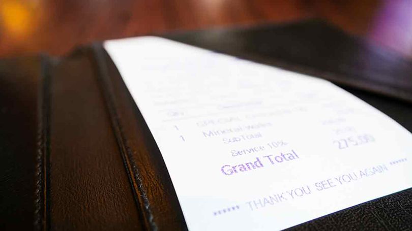 A paper receipt
