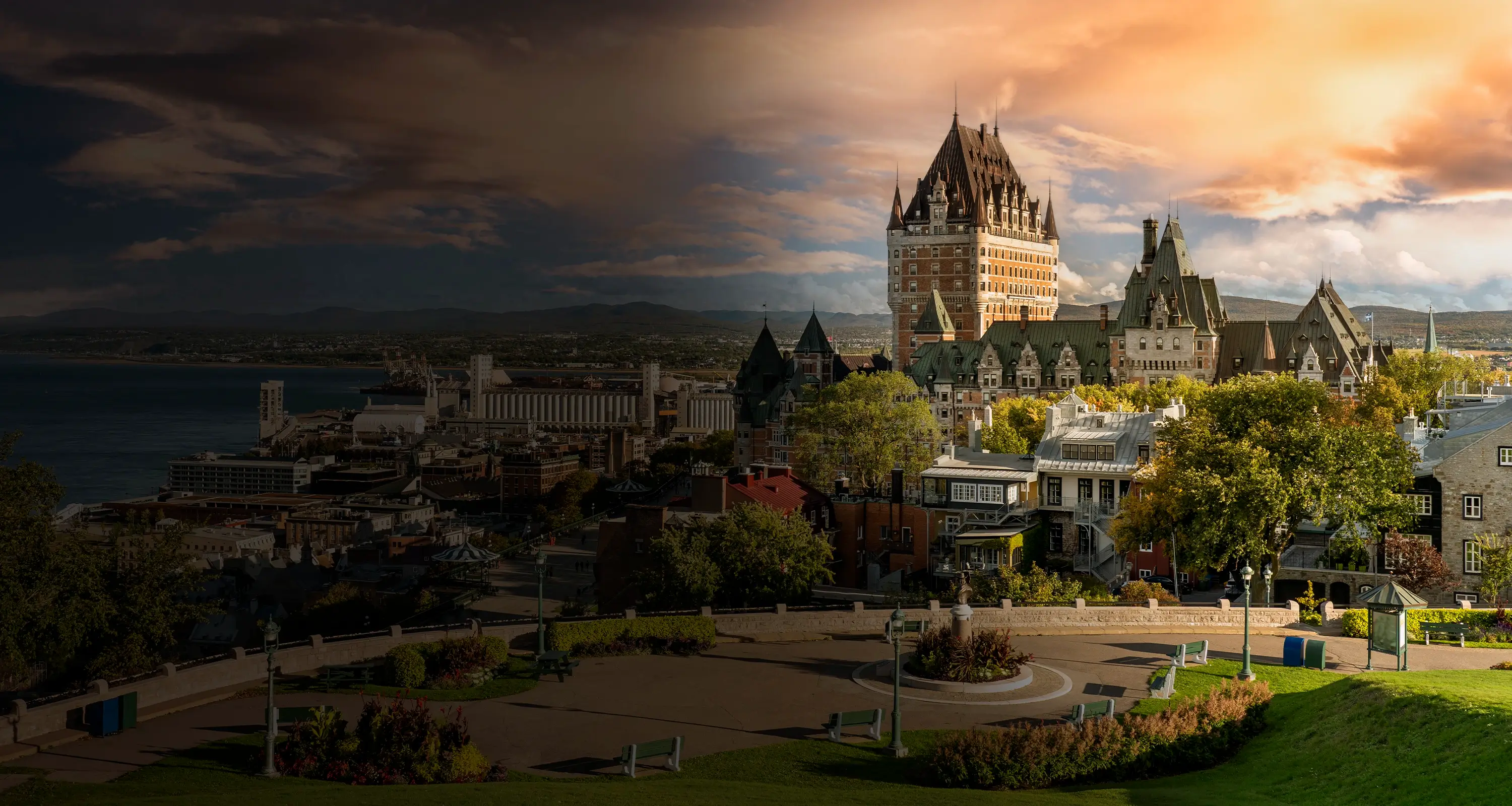 Quebec City skyline at dawn