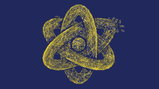 Special risk – yellow dot line graphic illustration of an atom.