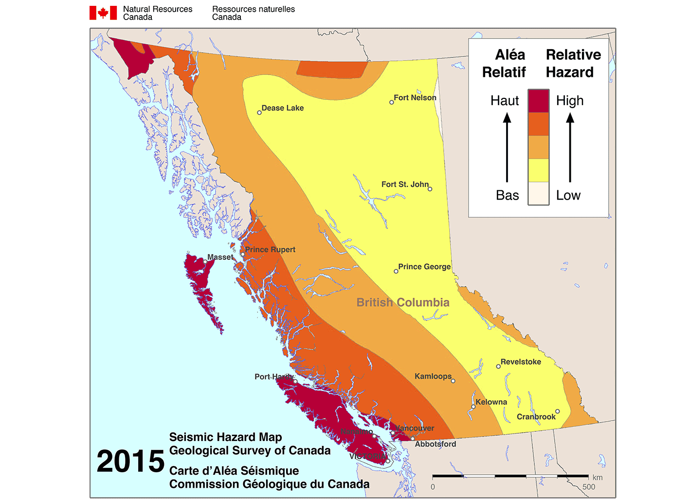 2015 Seismic Hazard Map - Geological survey of Canada