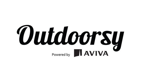 Outdoorsy Aviva logo black and white.